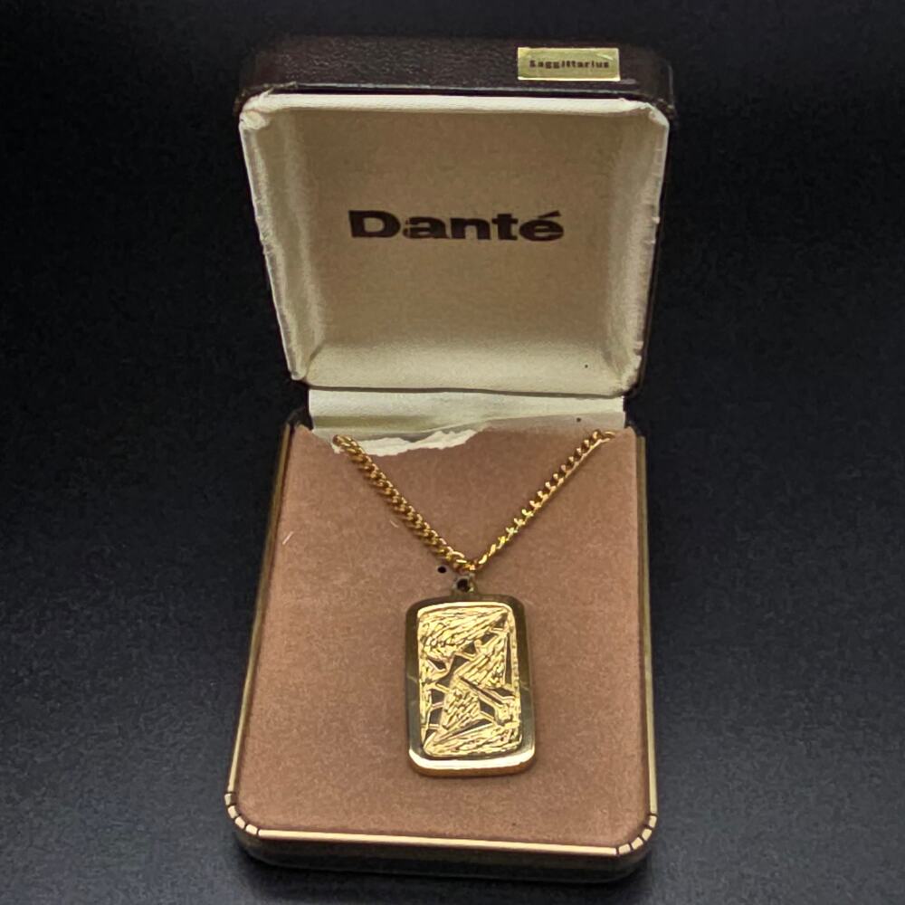 Dante Sagittarius Zodiac Pendant Necklace NOS In Box Vintage 1970s